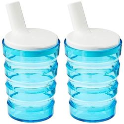 Performance Health Sure Grip Cup, Non Spill Mug, Portable Travel Mug with Straw Lid for Children, Elderly and Disabled - 200 ml Blue Colour (Pack of 2)