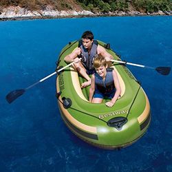 Bestway - Bateau pneumatique gonflable Voyager 300 + 2 rames, 243 x 102 x 31 cm