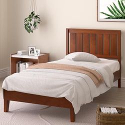 Zinus Cama de Madera de Lujo de Vivek, 30,5 cm, con cabecero, Cama con Plataforma, no Requiere somier de somier, somier de láminas de Madera Estable, Montaje rápido, 100 x 200 cm
