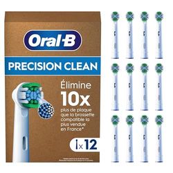 Oral-B Pro Precision Clean Brossettes pour Brosse à dents électriques, Pack De 12 Unités, Convient À Une Boîte Aux Lettres