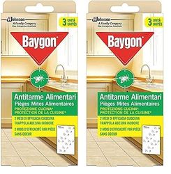 Baygon Antitarme Alimentari, Protezione per la Cucina, Confezione da 6 unità, Efficace fino a 8 Settimane