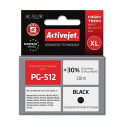 Activejet AC-512R ink for Canon printer; Canon PG-512 replacement; Premium; 18 ml; black