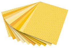 Folia 46109 – Diseño de cartón Basics, 50 x 70 cm, 10 hojas, amarillo surtidos