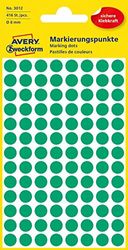 AVERY Zweckform 3012 zelfklevende markeringspunten 416 stuks (Ø8 mm, plakpunten op 4 vellen, puntstickers voor kleurcodering, ronde stickers voor kalenders, planners en om te knutselen, papier) groen