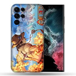 Cokitec Cover per Samsung Galaxy S22 Ultra Manga One Piece Ace Color Multicolore