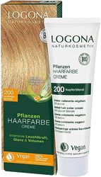 LOGONA Naturkosmetik Colore per capelli vegetali crema 200 biondo rame, bionda naturale, con henné, colorante, colorante permanente, 150 ml