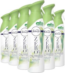 Febreze ZERO% Spray Désodorisant, Parfum Bambou, Pack de 6 (6x300ml), Kit De Démarrage, Brume D'Air & Textile Pour Élimination Et Prévention Des Odeurs, Fromule Sans Gaz