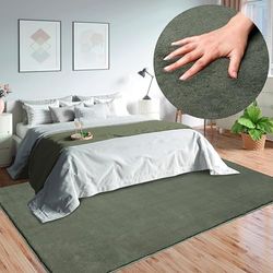 Tapis Mia's Olivia Salon/Chambre à Coucher - Lavable - 120 cm Rond, Vert foncé