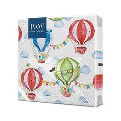 PAW - Serviette Papier 3 Plis (33 x 33 cm) I Lot de 20 I Serviettes de Table Idéales pour les Fêtes D'Enfants, les Anniversaires, les Réunions Entre Amis (Lovely Circus)