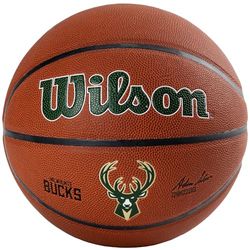 Wilson Basketbal, Team Alliance Model, MILWAUKEE BUCKS, Binnen/buiten, Gemengd leer, Maat: 7