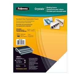 Fellowes 5375901 Copertine per Rilegatrice in PVC Trasparente, Formato A4, 180 Micron, Confezione da 100 Pezzi