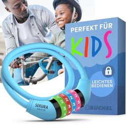Büchel Anti-roubo de bicicleta para crianças I colorido e sem chave I anti-roubo de bicicleta com combinação, acessórios para bicicletas para crianças, antirroubo de bicicleta para crianças | azul