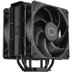 Cooler Master Hyper 212 Black X Duo - 2 ventole SickleFlow 120 Edge, finitura in alluminio, 4 tubi di calore a contatto diretto compatto, LGA 1200/1700 e AM4/AM5, colore: Nero