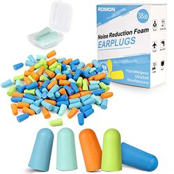 Romon Tapones Oidos Ruido Dormir, 100 Pares Tapones Oidos SNR de 38 dB para Protección Auditiva Aviones Viajes