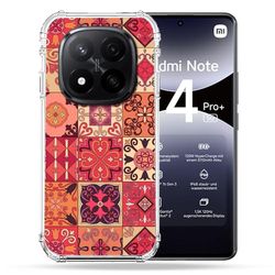Cokitec Cover rinforzata per Xiaomi Redmi Note 14 Pro Plus 5G Texture Piastrella Cemento Rosso