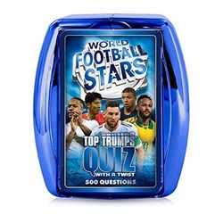 Top Trumps World Football Stars Quiz Game, 500 vragen om je voetbalkennis en geheugen te testen, waaronder Cristiano Ronaldo, Lionel Messi, Harry Kane, cadeau en speelgoed voor jongens en meisjes van