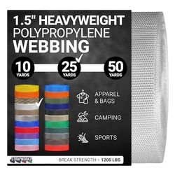Strapworks Sangle en polypropylène Lourd – Sangle en polyéthylène Robuste pour réparation d'équipement de Bricolage en extérieur, 3,8 cm x 22,9 m, Blanc