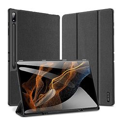 Dux Ducis Domo Series - Custodia protettiva a tre ante per Samsung Galaxy Tab S9 Ultra- X910/X916B/S8 Ultra- X900/X906, colore: Nero
