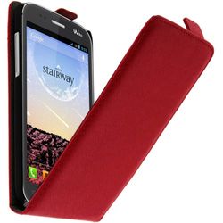 Mocca Design ERWIST1 flipcase voor Wiko Stairway (van imitatieleer), rood