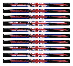 BIKE-label Union Jack 300551VE - Adesivi 3D, 10 pezzi, 150 x 10 mm