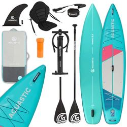 AQUASTIC Touring Opblaasbaar SUP-board, 350 × 79 × 15 cm, 330 l verplaatsing, max. belasting 130 kg, D-ringen voor kajakstoel