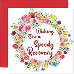 Get Well Soon Cards for Men - Wishing You A Snel Herstel - Get Well Cards voor vrouwen, Get Well Soon, 145mm x 145mm Get Well Wenskaarten voor Beste Vriend Broer Zuster Werk Collega