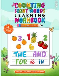 Counting and Sight Words Learning Workbook for ages 3 to 5: Preschool Activity Book on Number Counting, Matching, and Sight Words Learning