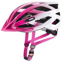 uvex air wing - lätt allroundhjälm för kvinnor och män - individuell justerbar passform - utbyggbar med LED-ljus - pink-white - 52-57 cm