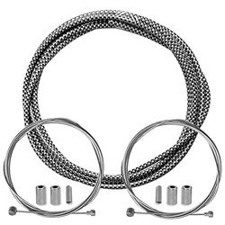 cyclingcolors fietsremhuls met kabeleindkappen kit voor achter compatibel met Shimano Sram cyclus stad weg mountainbike insert performance kabel (carbon)