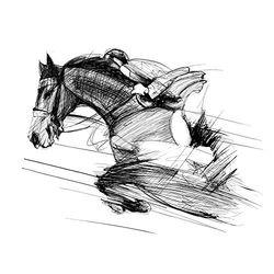 Wee Blue Coo Racing Horse And Jockey Art Print Poster Wall Decor
