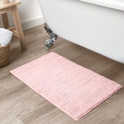 Brentfords Noodle Tapis de Bain antidérapant en Chenille très Absorbant Lavable Rose pâle 45 x 75 cm