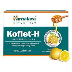 Himalaya Herbals Koflet-H Lozenges Lemon Flavor Fortified with Honey, Ginger and Essential Oils, Cough Drop for Warming Relief and Soothing Throat Comfort, Herbal Active Formula - 12 Lozenges