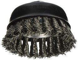 BOSCH WB504 Brosse coupelle de 7,6 cm, nouée, en acier inoxydable, tige filetée 5/8" x 11