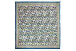 ANACAPRI - DOUBLE COVER IN FANCY BLUE, YELLOW COTTON - 27X27