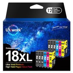 Uniwork 18XL Cartuchos de Tinta Reemplazo para Epson 18 18 XL Compatible con Epson Expression Home XP-322 XP-215 XP-205 XP-225 XP-305 XP-325 XP-422 XP-405 XP-415 XP-425 XP-315 XP-312