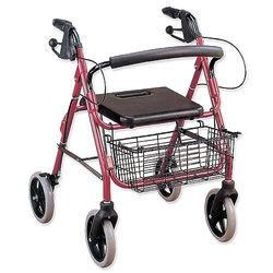 Gima - Déambulateur confort avec grand siège, panier et freins pour les roues et roues avant pivotantes, 27724