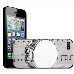 Fancy A Snuggle - Cover Rigida Posteriore per iPhone, Motivo Tamburo, Bacchette e spartito