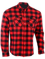 Bikers Gear Austrália - Camisa protetora de flanela para motocicleta com forro de aramida multicolor vermelho/preto xx-large