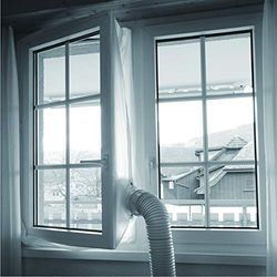 Bestron Joint de fenêtre universel pour climatiseurs mobiles et tuyaux d'évacuation, idéal pour les fenêtres jusqu'à 400 cm de circonférence, bande Velcro autocollante et instructions de montage