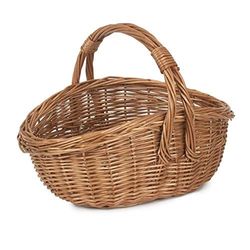 Red Hamper Wicker Shopping Basket, Brown, One Size