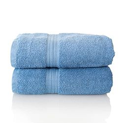ALCLEAR - Juego de Toallas de Rizo prémium en 6 Colores y 5 tamaños: 2 Toallas para Sauna de 70 x 200 cm, Azul Vaquero, Oeko-Tex Standard 100