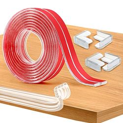 Romon 6M Bande Coin de Table Protection Bebe,Protection Meuble Bébé Transparent,Bande Protection Meuble avec 4 Protection Angle,Pré-adhésif PVC Protecteur des Bords et Angles Bebe