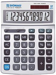 Calcolatrice da tavolo DONAU TECH/K-DT4129-38 funzione radice a 12 cifre/ 210x154x34 mm/colore: argento/calcolatrice con display a 12 cifre/doppia alimentazione/ 5 anni di garanzia