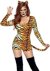 Leg Avenue Untamed Tiger Costume da Donna, Arancione, Nero, S-M