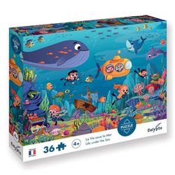 Sentosphere Calypto 3907606 Unterwasserwelt, 36 Puzzle mit Soft-Touch, Kinderpuzzle mit großen Teilen und samtiger Oberfläche inkl. Puzzleposter, für Kinder ab 4 Jahren, Nachauflage