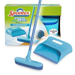 Spontex - Catch & Clean - Scopa con setole in silicone per interni e paletta - Set - con paletta specifica per rimuovere i peli degli animali domestici - Per spazzare e lavare diverse superfici