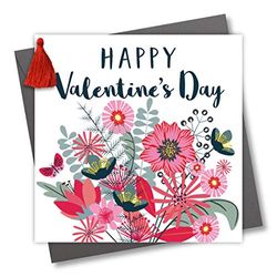 Tassel Embellished Valentines Greeting Card, Happy Valentine's Day, Heart of Hearts