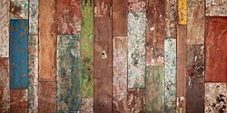 Viniliko Industrial Wood Vinyl Rug, Multi-Colour, 50 x 100 cm
