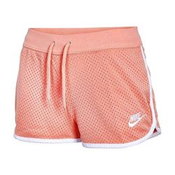 Nike W NSW Hrtg Short Mesh, Pantaloncini Sportivi Donna, Pink Quartz/White/White, 2XL