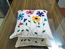 White Decorative Pillows, Throw Pillow Cover Set,Cushions Flowers,Floral Cushion Cover, Set of 2 Cushion Covers,FREE SHIPPING